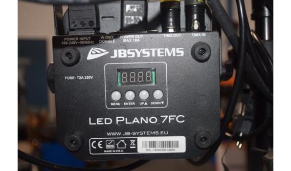 2 led projectoren JB-Systems Led Plano 6in1 en Led Plano 7FC op tripod, werking niet gekend, zonder kabels
